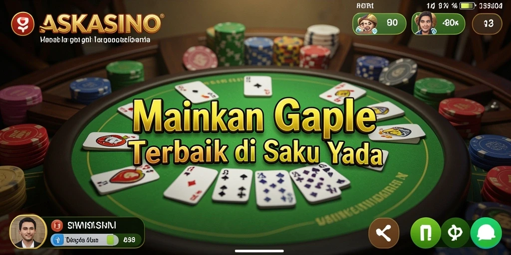 Tampilan gameplay seru di ASKASINO dengan kartu Gaple.