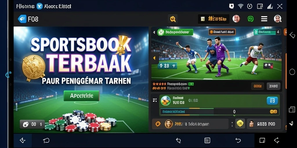 Tampilan utama F08 dengan berbagai pilihan taruhan olahraga.