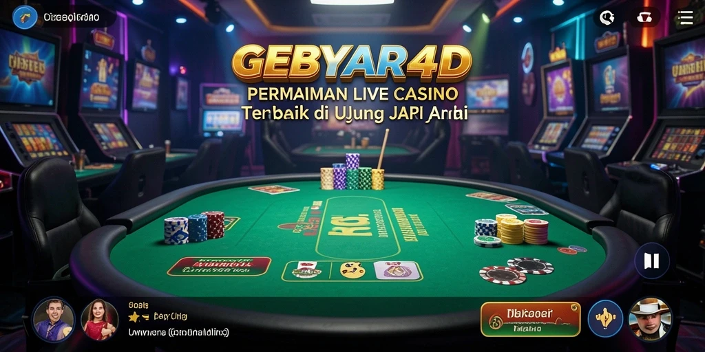 Tampilan screenshot GEBYAR4D menunjukkan dealer yang berinteraksi langsung dengan pemain.