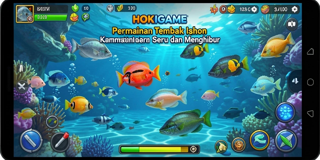 Screenshot HOKIGAME menampilkan aksi menembak ikan yang seru.