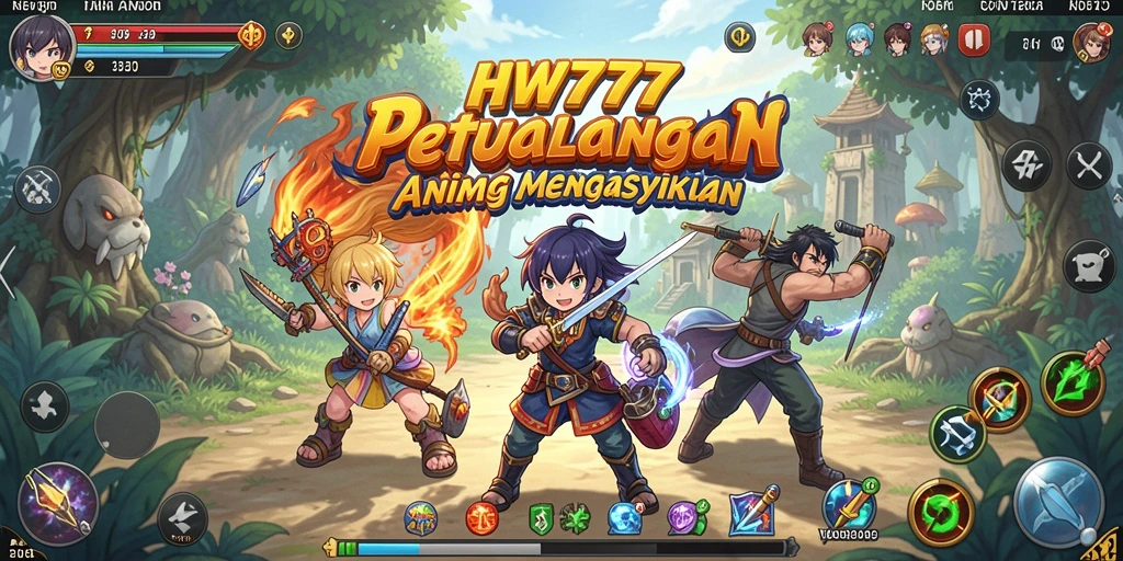 Screenshot menampilkan karakter anime bertarung dalam aksi epik.
