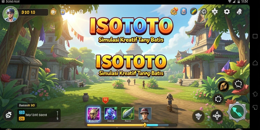 Screenshot gameplay ISOTOTO yang menunjukkan penciptaan dunia virtual.