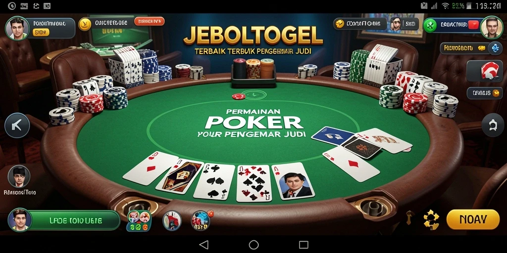 Screenshot gameplay JEBOLTOGEL menunjukkan momen seru dalam permainan Poker.
