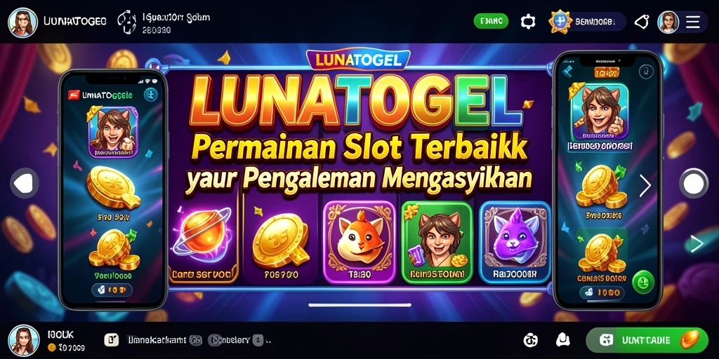 Gambaran gameplay seru di LUNATOGEL dengan banyak tema slot.