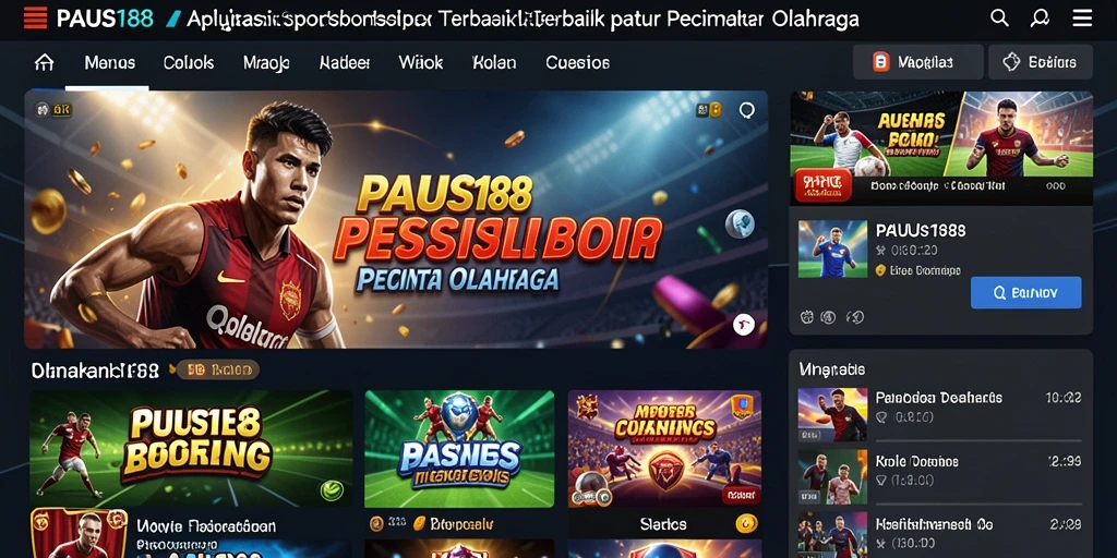 Tampilan antarmuka pengguna PAUS188 saat taruhan olahraga.