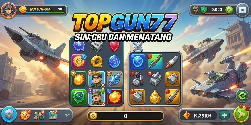 Gameplay seru Match-3 yang penuh warna di TOPGUN77.